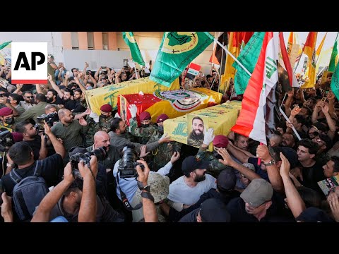 Public funeral held in Baghdad for militia fighters killed by Israeli airstrike in Iran