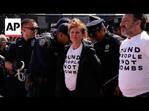 Susan Sarandon and Hannah Einbinder were detained during a protest against Netanyahu